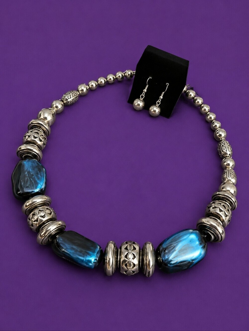 5/$25 Paparazzi Colorfully Confident Chunky Beaded Necklace Earrings Set